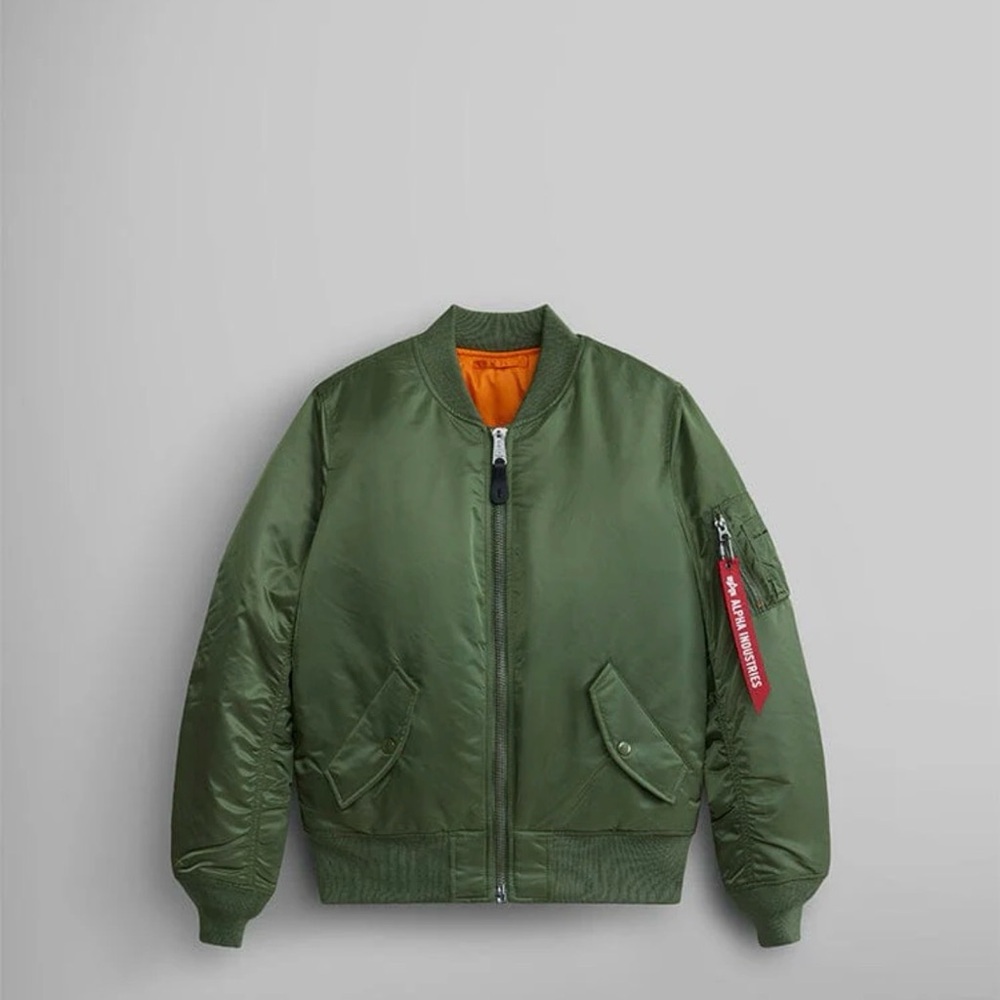 Alpha Industries MA-1 Bomber Jacket Olive Green Flight Jacket Size M NWOT - Picture 6 of 16